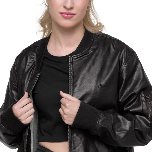 Maves Leather Bomber Jacket